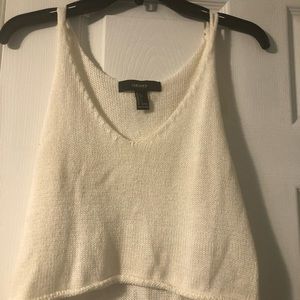 white crochet crop top